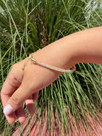 Pulsera cristales. Laminado en oro 14k.
