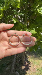 Arrecada mediana 3 colores. Laminado en oro 14k