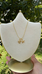 Collar estrella + caracol marino. Laminado en oro 14k