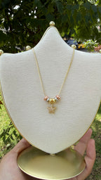 Collar estrellita de mar con zirconias. Laminado en oro 14k