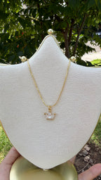 Collar coronita brillante. Laminado en oro 14k