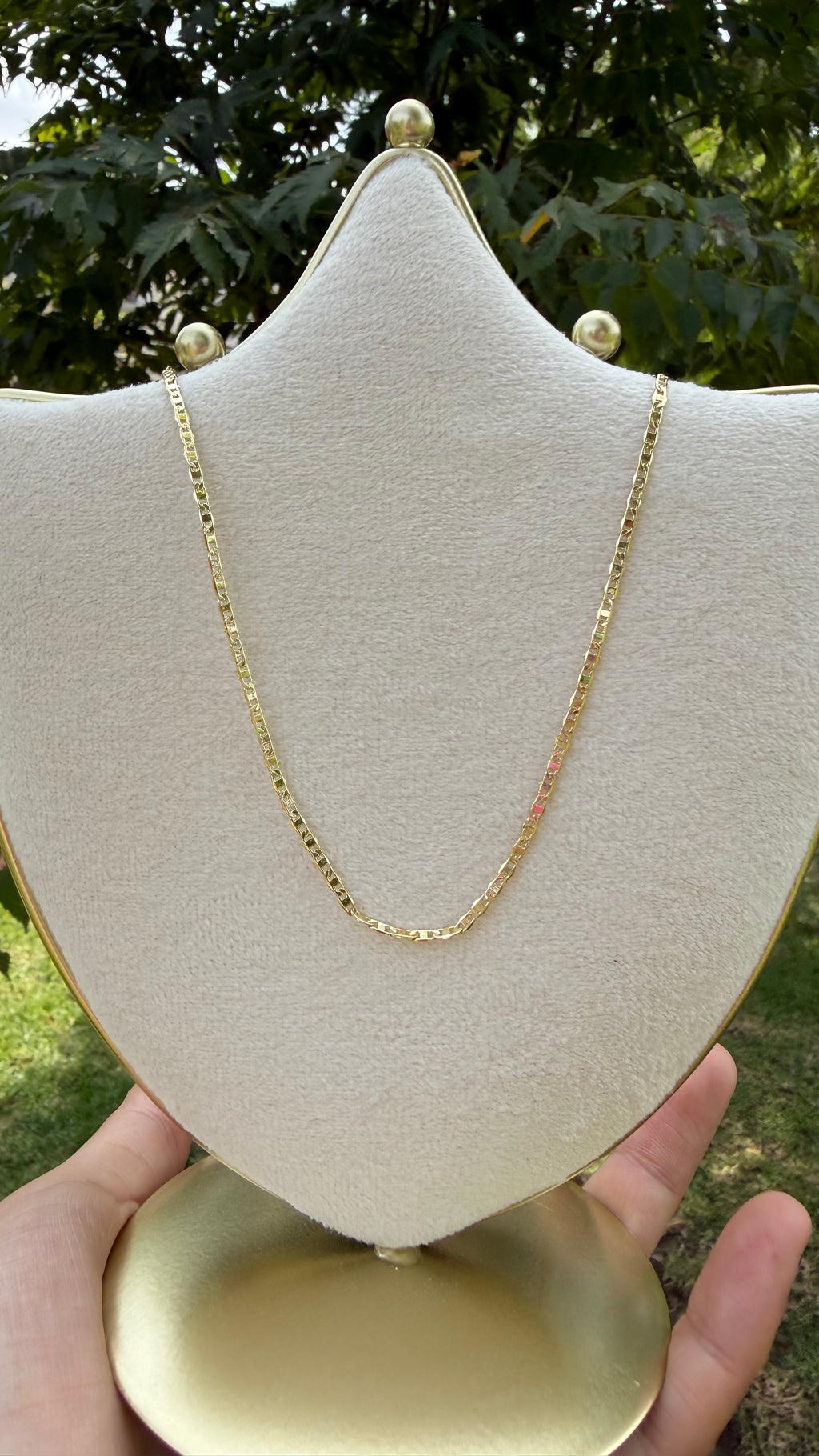 Cadena eslabón 60cm Laminado en oro 14k
