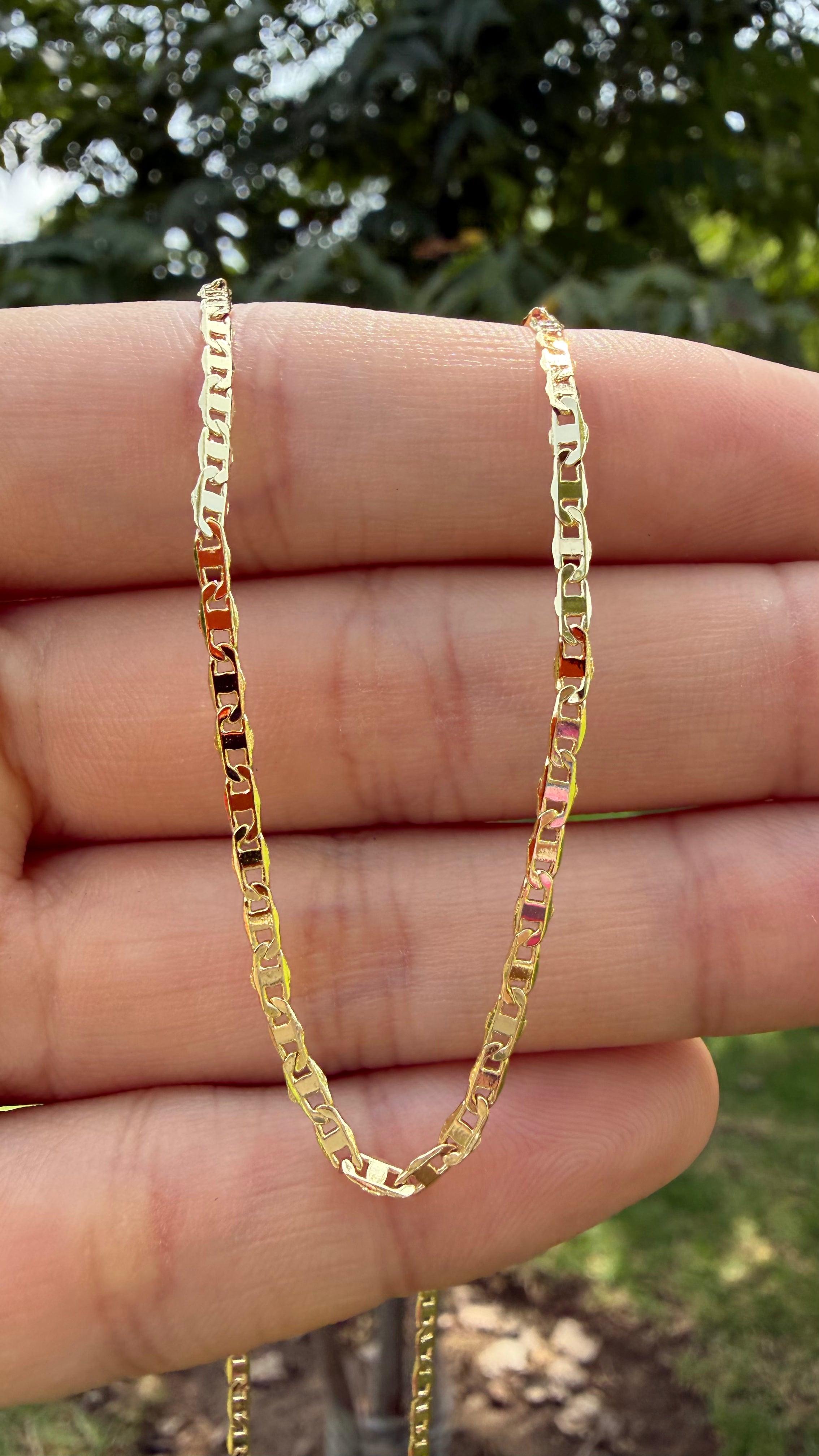 Cadena eslabón 60cm Laminado en oro 14k