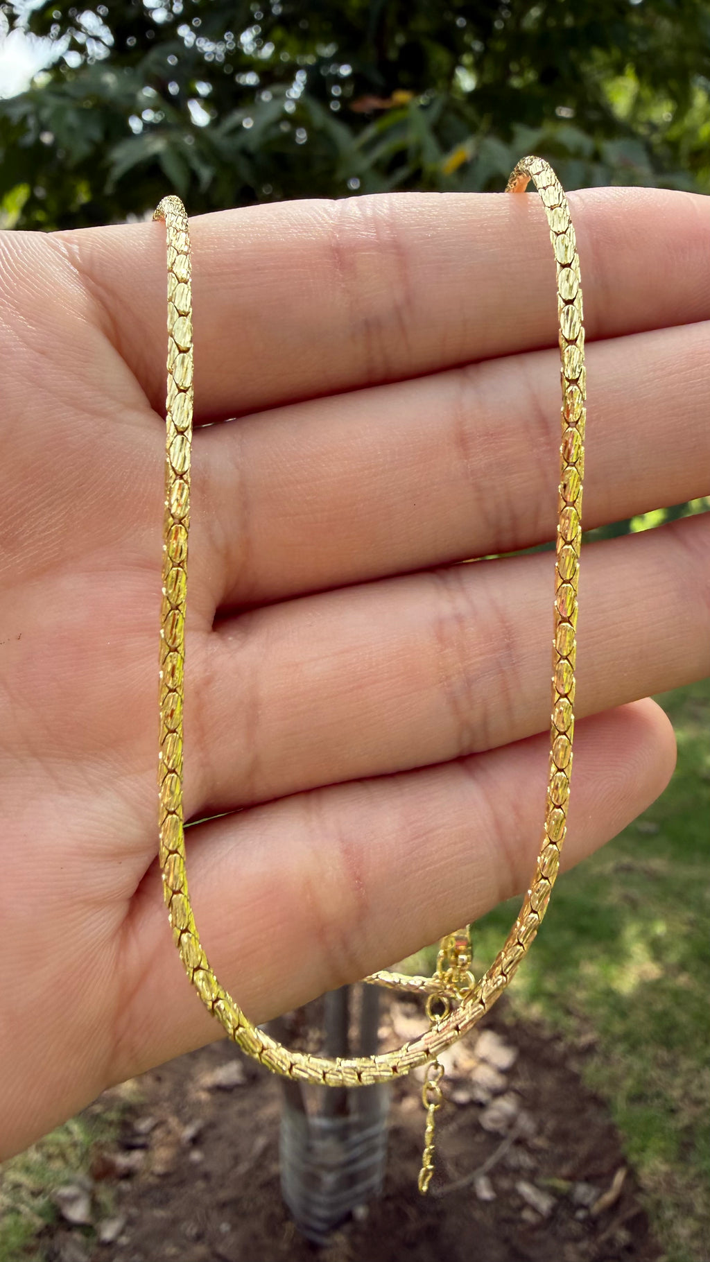 Cadena circular 45 cm. Laminado en oro 14k