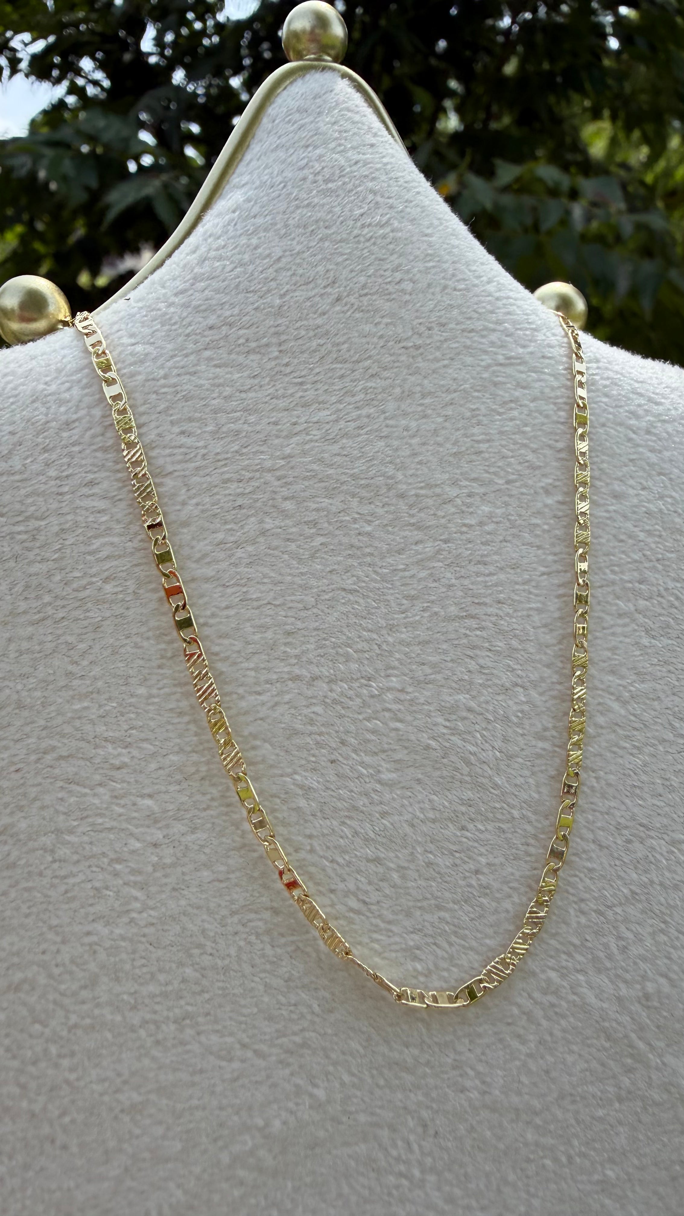 Cadena eslabón pequeño 45 cm. Laminado en oro 14k