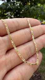 Cadena eslabón pequeño 45 cm. Laminado en oro 14k